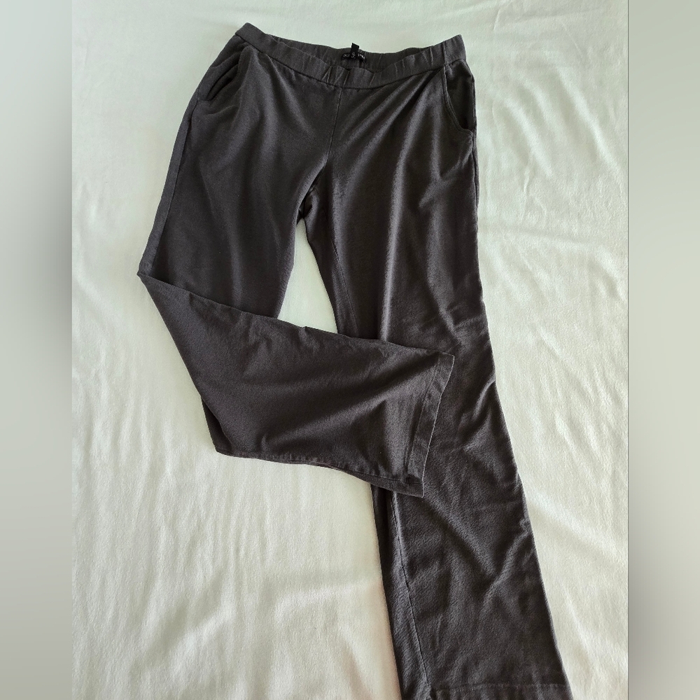 Eileen Fisher Viscose Blend Cigarette Straight Wide Leg Gray Minimalist Pants M - Picture 11 of 14